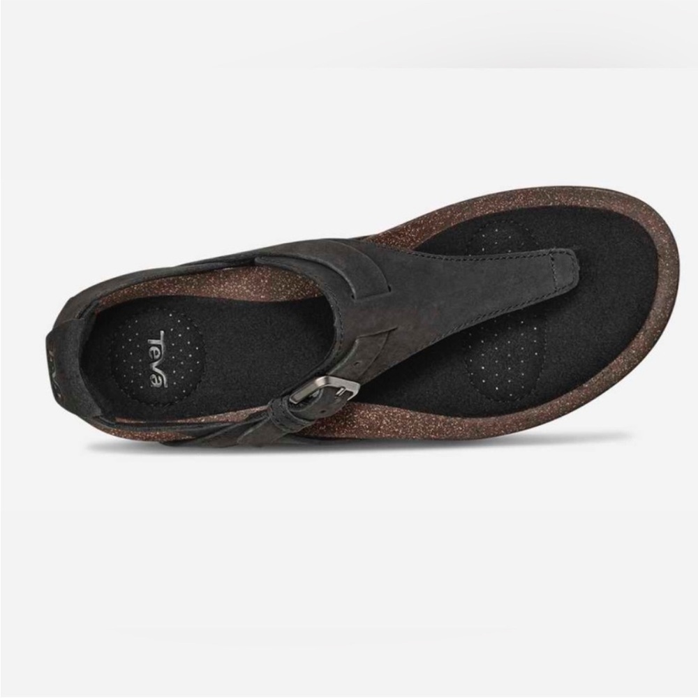 TEVA Mahonia 3-Point Cork Wedge Suede Leather Sandal Shoe - Picture 4 of 12